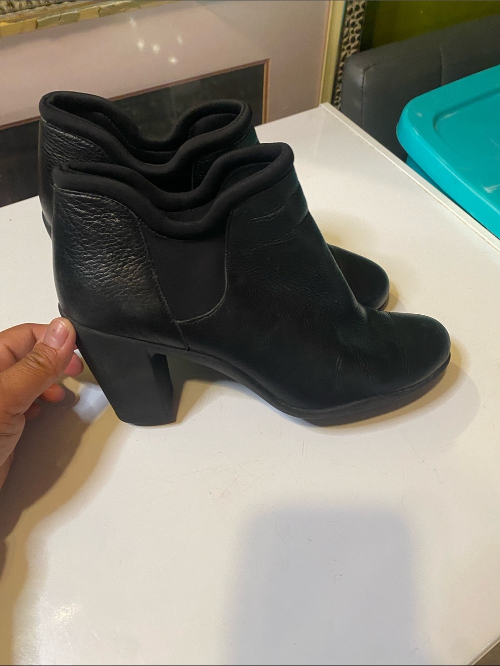 Clarks Black Ankle Boots - Classic Heel